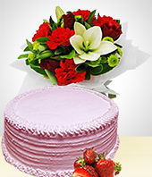 More Gifts - Christmas combo: Flowers + cake