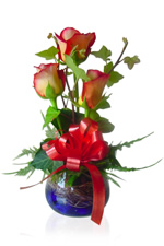 Flower Arrangements - Glass Bowl with Roses