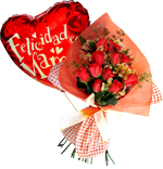 Bouquets - Set Happy Day: Roses Bouquet + Balloon