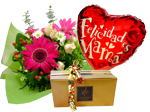 Bouquets - Set Thanks: Gerberas Bouquet + Bombon chocolates + Big Balloon