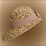 Sombrero de Panam Ovalado Perdiz Ribeteado para mujer