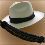 Chapeau de Panama Cuenca (7-8) et Ruban de Crin de Cheval - Noire