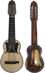 Professional Charango in Jacarand wood of one single piece