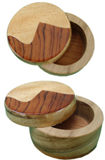 Caja redonda de madera