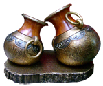 Pair of brown vases