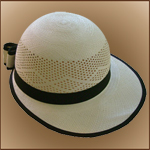 Sombrero de Panam� Ovalado Blanco Ribeteado para mujer