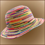 Sombrero de Panam Croshet Multicolor para mujer