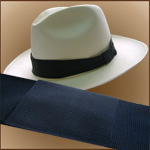 Chapeau de Panama Cuenca (7-8) et Ruban Standar - Bleu