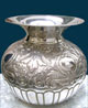 Barroque vase bathed in Silver