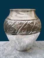 Vase "Roses" baign en argent