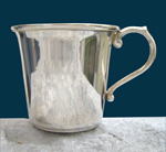 Silver plated glass with handle