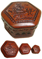 Leather Jewelry Box - Hexagonal